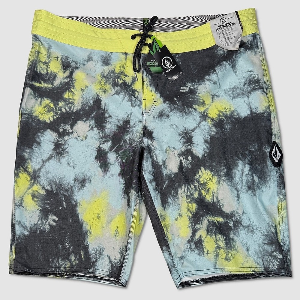 Volcom Saturate Stoney 19 Board Shorts - NWT Mens 40 Lemon / Multi - #49578-K5
